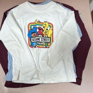 GAP playtime favorites, Disney, and Sesame Street. Five Long sleeve shirts